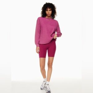 TNA Aritzia Alamo Waffle Weave Long Sleeve Shirt Color Bold Fuchsia Size Medium